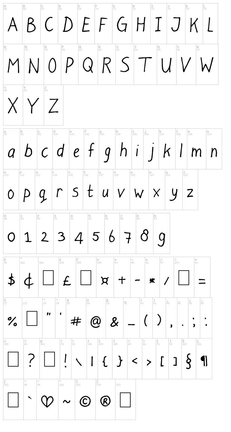 Light at the end font map
